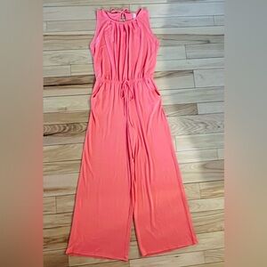 Zenana Outfitters Pink and Orange Jumpsuit Sleeveless Relaxed Fit